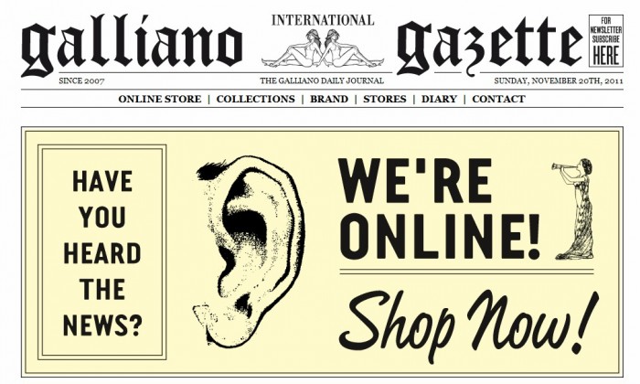 John Galliano lance sa boutique en ligne