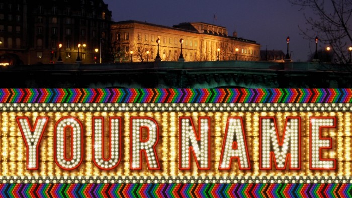 Your Name in lights by John Baldessari à la Monnaie de Paris